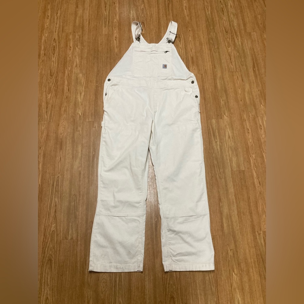 NWT Carhartt Overalls Womens Large (12-14) Loose Fit Rugged Flex Canvas Bib